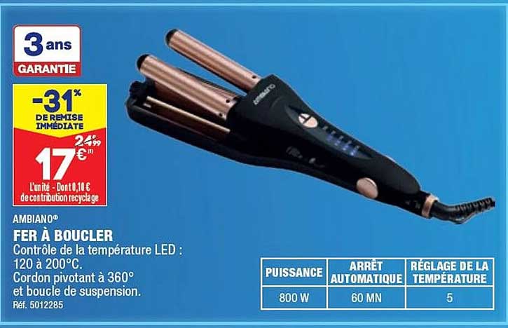 fer à boucler ambiano