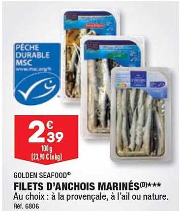 filets d'anchois marinés golden seafood