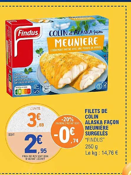 Filets De Colin Alaska Façon Meunière Surgelés