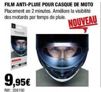 film anti-pluie pour casque de moto