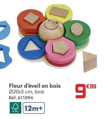 fleur d'éveil en bois