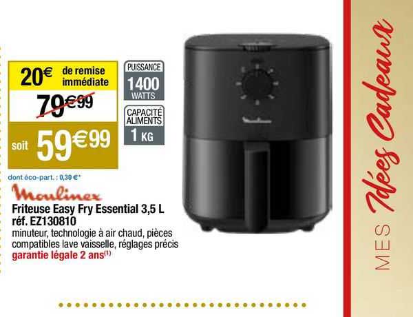friteuse easy fry essentiel 3,5 l moulinex
