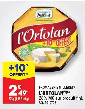 Fromagerie  Milleret  L'ortolan