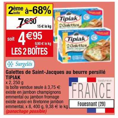 galettes de saint-jacques au beurre persillé tipiak