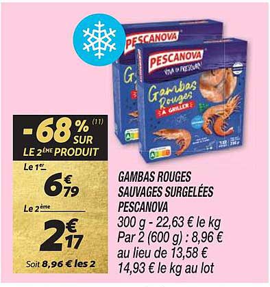 Gambas Rouges Sauvages Surgelées Pescanova