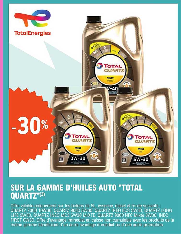 gamme d'huiles auto total quartz
