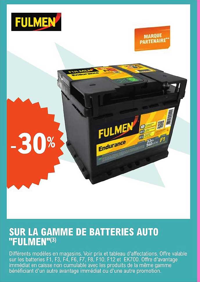 gamme de batteries auto fulmen -30%