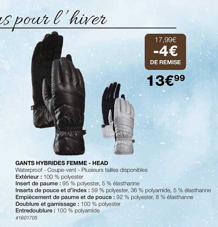 gants  hybrides femme - head