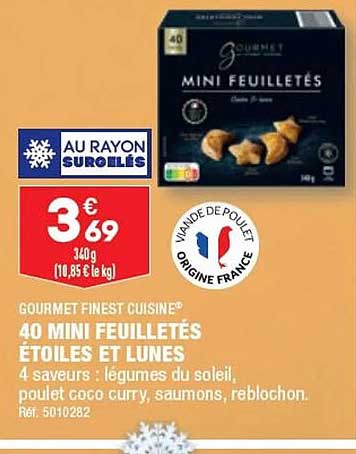 gourmet  finest cuisine  40 mini  feuilletés étoiles et lunes