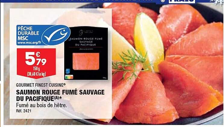 Gourmet Finest Cuisine Saumon Rouge Fumé Sauvage Du Pacifique