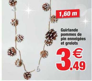 guirlande pommes de pin enneigées et grelots