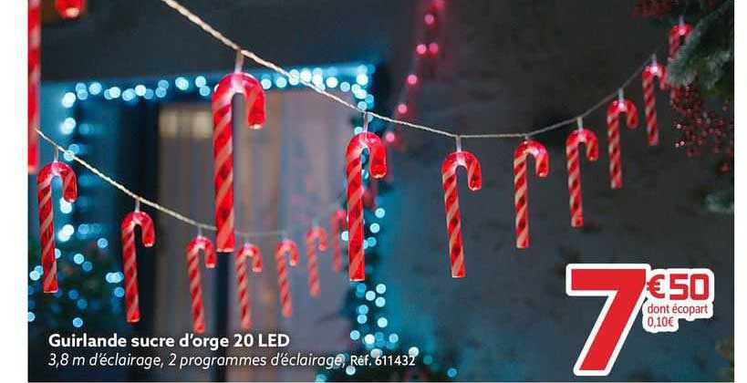 guirlande sucre d'orge 20 led