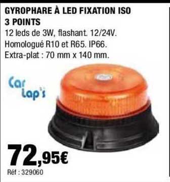 gyrophare à led fixation iso 3 points