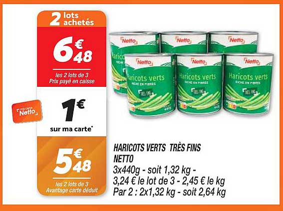 haricots verts très fins netto