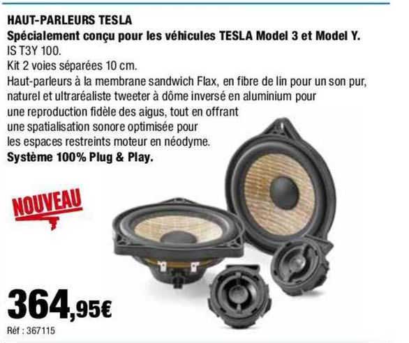 haut-parleurs tesla spécialement conçu pour les véhicules tesla model 3 et mody y