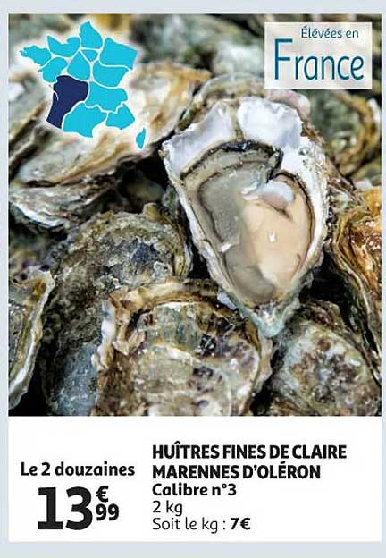 huîtres fines de claire marennes d'oléron