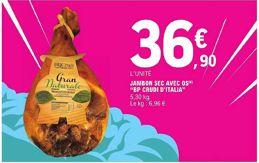 Jambon Sec Avec Os "bp Crudi D'italia"