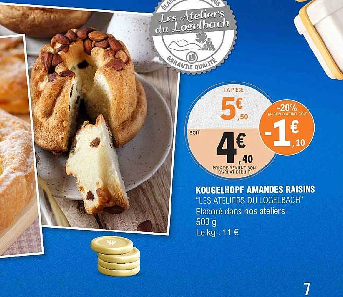 kougelhopf amandes raisin  "les ateliers de logelbach"
