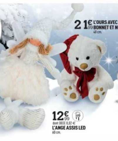 l'ange assis led, l'ours avec bonnet