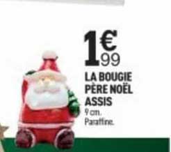 la bougie père noël assis