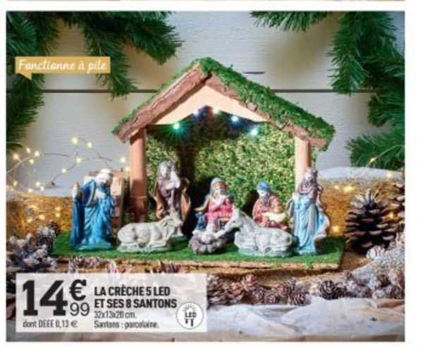la crèche 5 led et ses 8 santons