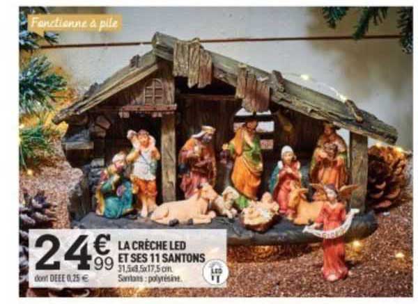 la crèche led et ses 11 santons
