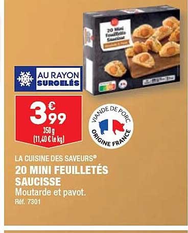La Cuisine  Des  Saveurs  20 Mini  Feuilletés  Saucisse