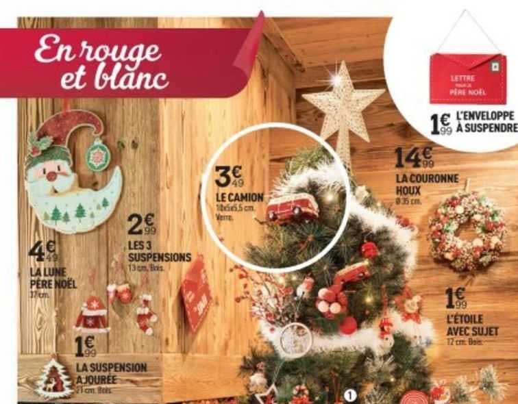 la lune père noël, la suspension ajourée, les 3 suspensions, le camion, la couronne houx, l'étoile avec sujet