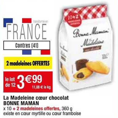 la madeleine cœur chocolat bonne maman