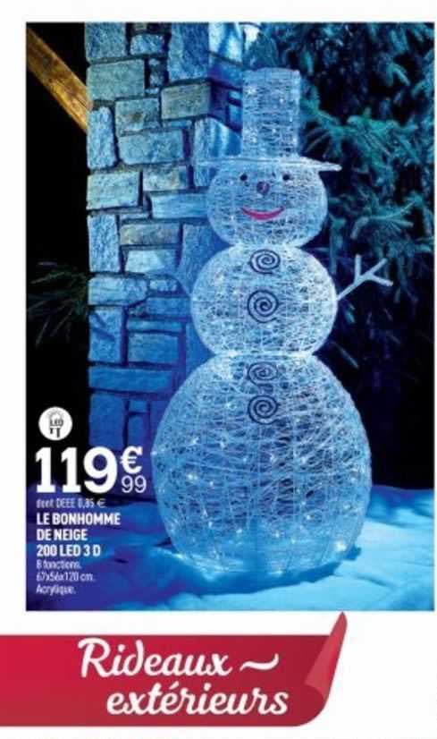 Le Bonhomme De Neige 200 Led 3d