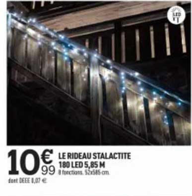le rideau stalactite 180 led 5,85 m