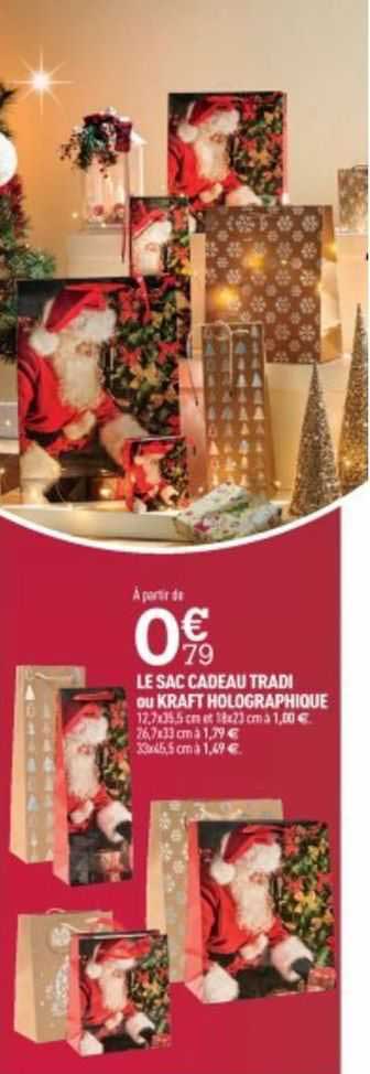 le sac cadeau tradi ou kraft holographique