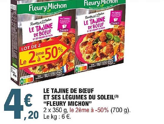 le tajine de bœuf et ses légumes du soleil "fleury michon"