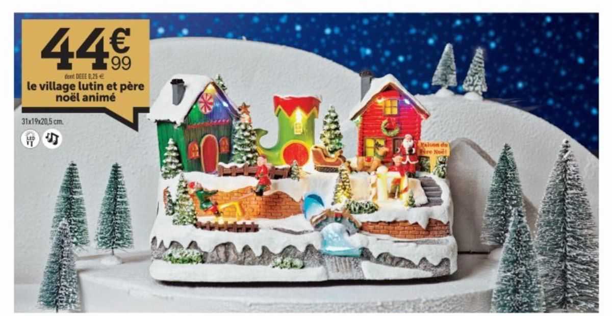 le village lutin et père noël animé