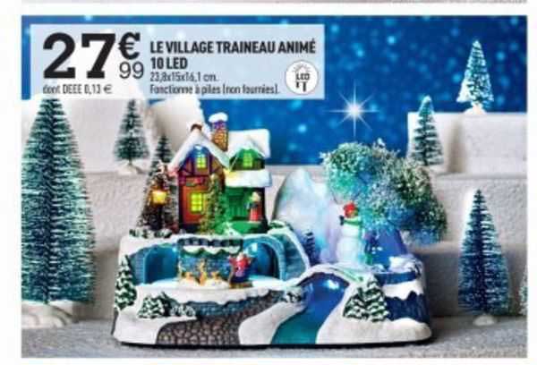 le village traîneau animé 10 led