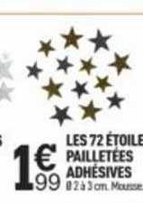 les 72 étoile pailletées adhésives