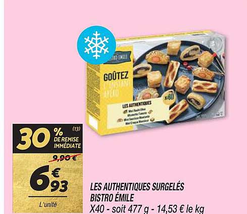 les authentiques surgelés bistro émile