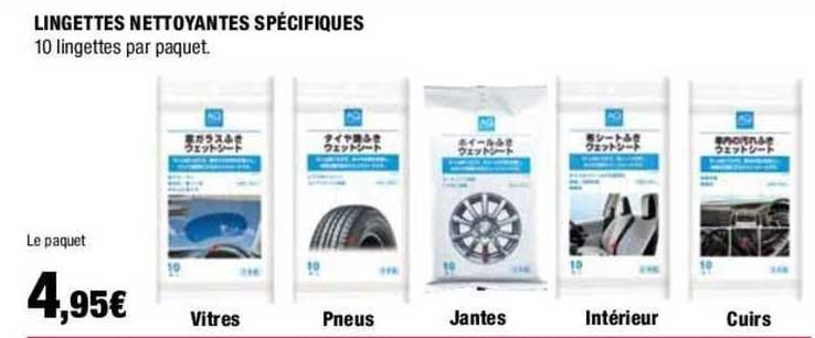 lingettes nettoyantes spécifiques