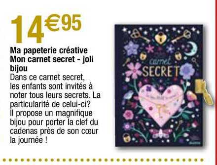 ma papeterie créative mon carnet secret - joli bijou
