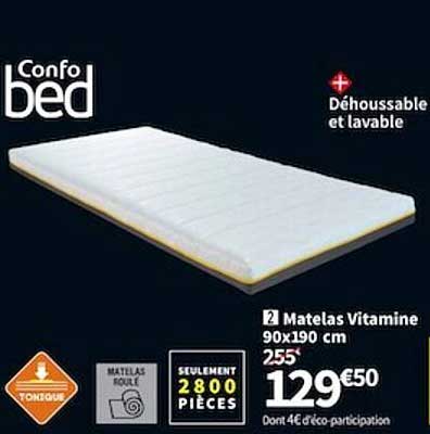 Matelas Vitamine 90x190 Cm Confo Bed