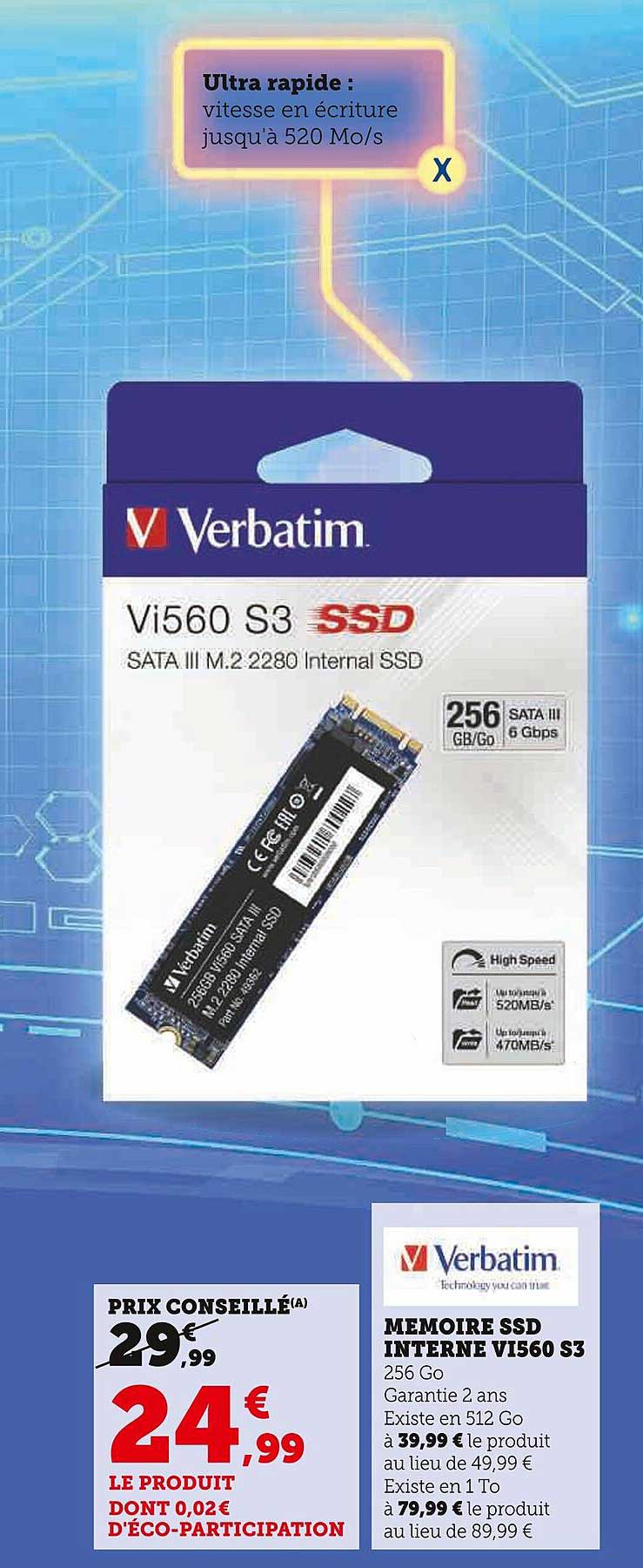 mémoire ssd interne vi560 s3 verbatim