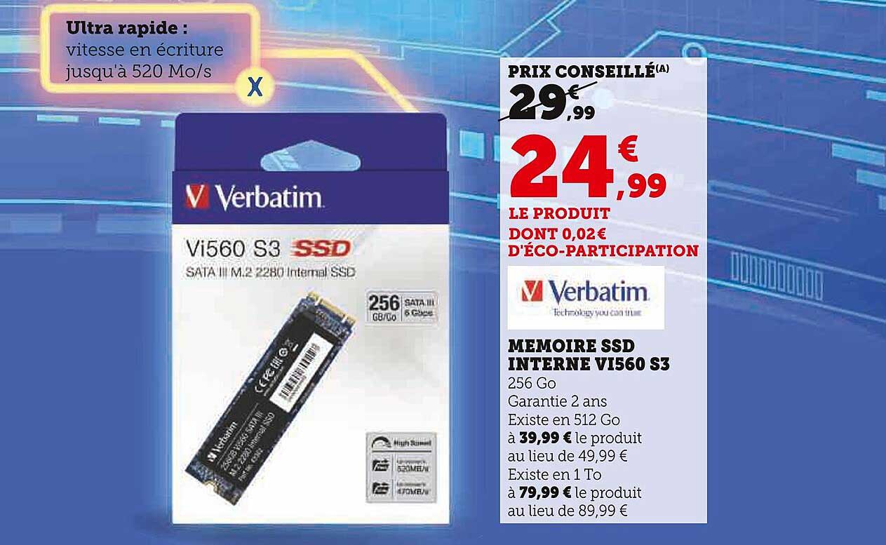 mémoire ssd interne vi560 s3 verbatim