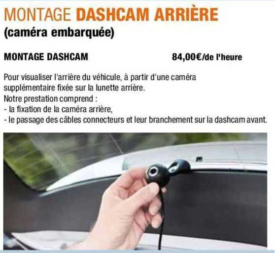 montage dashcam arrière