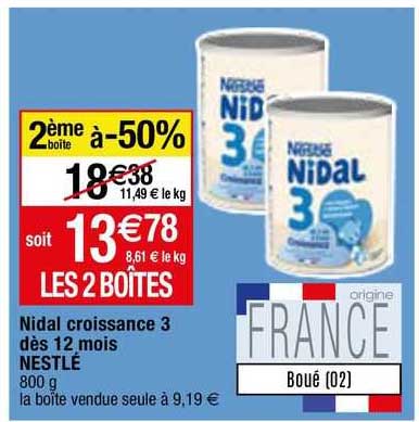 Nidal Croissance 3 Dès 12 Mois Nestlé