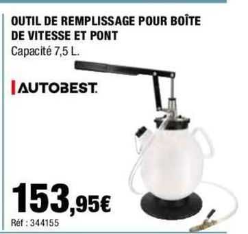 outil de remplissage pour boîte de vitesse et pont autobest