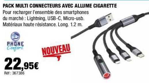 pack multi connecteurs avec allume cigarette