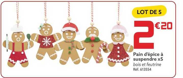 pain d'épice à suspendre x5