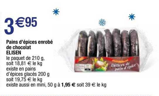 pains d'épices enrobé de chocolat elisen