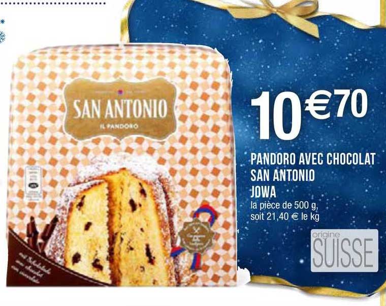pandoro avec chocolat san antonio jowa