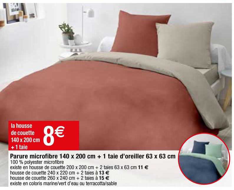 parure microfibre + 1 taie d'oreiller